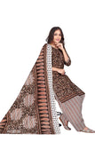 Brown Cotton Blend Printed Ready to Wear Patiala Salwar Suit