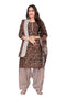 Brown Cotton Blend Printed Ready to Wear Patiala Salwar Suit