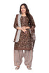 Brown Cotton Blend Printed Ready to Wear Patiala Salwar Suit