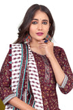 Wine Cotton Blend Printed Ready to Wear Patiala Salwar Suit