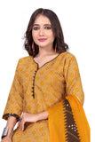 Mustard Cotton Blend Printed Ready to Wear Patiala Salwar Suit