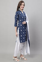 Load image into Gallery viewer, Rajnandini Navy Blue Cotton Printed Salwar Suit