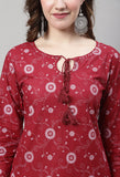 Maroon Cotton Printed Salwar Suit