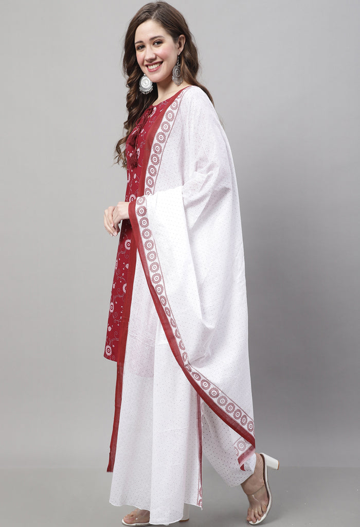 Rajnandini Maroon Cotton Printed Salwar Suit