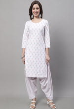 Load image into Gallery viewer, Rajnandini White Cotton Printed Salwar Suit