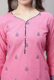 Pink Cotton Printed Salwar Suit