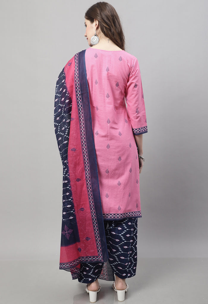 Rajnandini Pink Cotton Printed Salwar Suit
