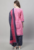 Pink Cotton Printed Salwar Suit