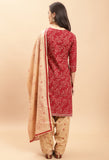 Maroon Cotton Printed Salwar Suit