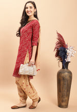 Load image into Gallery viewer, Rajnandini Maroon Cotton Printed Salwar Suit
