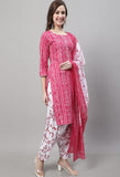 Pink Cotton Printed Salwar Suit