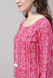 Pink Cotton Printed Salwar Suit