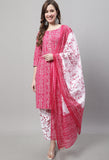 Pink Cotton Printed Salwar Suit