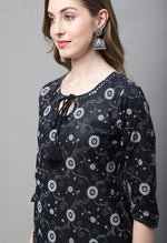 Load image into Gallery viewer, Rajnandini Black Cotton Printed Salwar Suit
