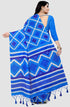Blue Kota Doria Cotton  Printed Traditional  Saree With Blouse Piece