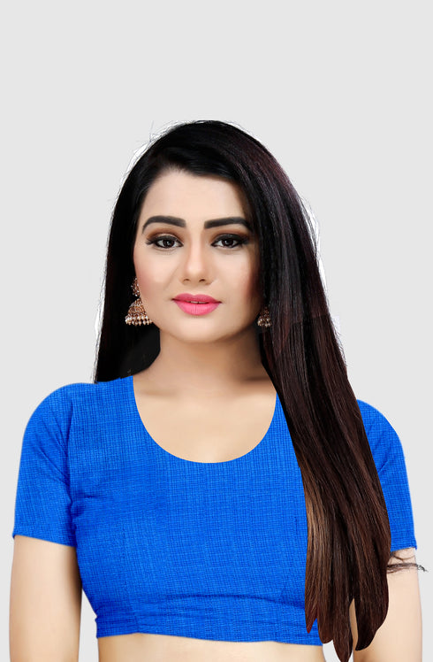 Blue Kota Doria Cotton  Printed Traditional  Saree With Blouse Piece