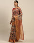 Multicolored Cotton Silk Digital Printed Traditional  Saree With Blouse Piece