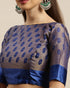 Orange And Royal Blue Kota Silk Jamdani Printed Traditional  Saree With Blouse Piece