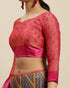 Blue And Pink Kota Silk Jamdani Printed Traditional  Saree With Blouse Piece