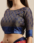 Magenta And Royal Blue Kota Silk Jamdani Printed Traditional  Saree With Blouse Piece
