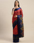 Magenta And Royal Blue Kota Silk Jamdani Printed Traditional  Saree With Blouse Piece