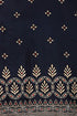 Black Cotton Blend Printed Unstitched Salwar Suit Material