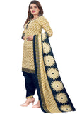 Beige Cotton Printed Ready to Wear Salwar Suit