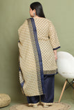 Beige Cotton Printed Ready to Wear Salwar Suit