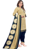 Beige Cotton Printed Ready to Wear Salwar Suit