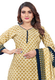 Beige Cotton Printed Ready to Wear Salwar Suit