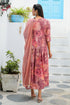 Gajari Pink Women's Viscous Digital Printed Gown With Dupatta