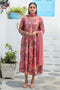 Gajari Pink Women's Viscous Digital Printed Gown With Dupatta