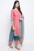 Peach Cotton Blend Printed Ready to Wear Patiala Salwar Suit