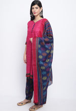 Load image into Gallery viewer, Pink Polyester Cotton Printed Salwar Suit with Dupatta
