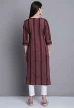 Load image into Gallery viewer, Maroon Cotton Woven Kurti
