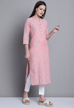 Load image into Gallery viewer, Dusty Pink Cotton Woven Kurti