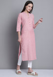 Dusty Pink Cotton Woven Kurti