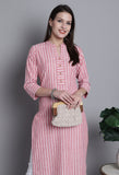 Dusty Pink Cotton Woven Kurti