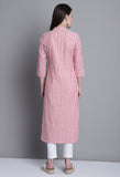 Dusty Pink Cotton Woven Kurti