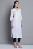 Multi color Cotton Zari Woven Kurti