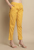 Yellow & Orange Cotton Blend Jaipuri Printed Kurta With Pant & Dupatta