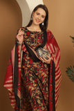 Black & Beige Cotton Blend Embroidered Straight Kurta & Pant With Dupatta