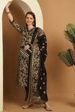 Black & Beige Women Cotton Blend Floral Printed Kurta & Pant With Dupatta