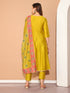 Lime Green Poly Silk Embroidered Anarkali Kurta & Pant With Dupatta