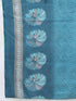 Off White & Teal Cotton Blend Embroidered Straight Kurta & Pant With Dupatta