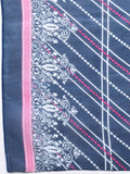 Navy Blue Women Cotton Blend Floral Printed Kurta & Pant With Dupatta