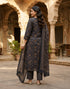 Black Cotton Jaipuri Printed Kurta & Pant With Dupatta