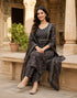 Black Cotton Jaipuri Printed Kurta & Pant With Dupatta