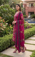 Magenta Cotton Jaipuri Printed Kurta & Pant With Dupatta