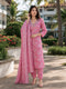 Pink & White Cotton Jaipuri Printed Kurta & Pant With Dupatta
